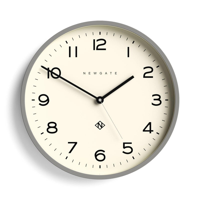 NEWGATEÂ® Number Three Echo Wall Clock | Modern Round Clock | 14.5 inch | Gray | Easy to Read Numbers | Ideal for Kitchen, Living Room or Office - Image 1